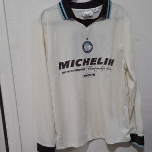 Michelin Cream and Black Long Sleeve Polo Shirt